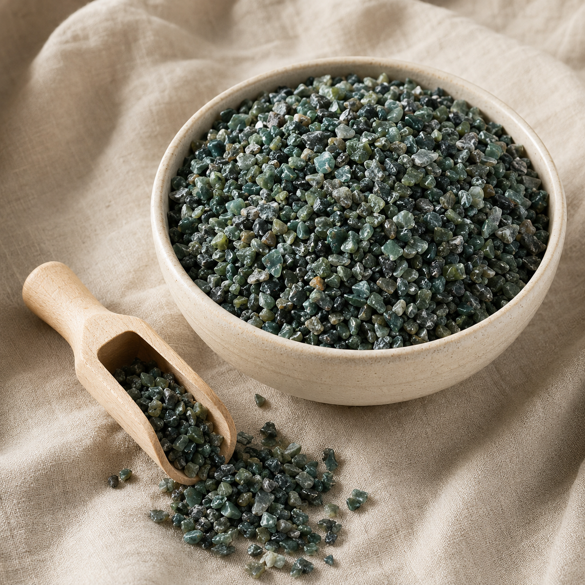 Moss Agate Gemstone Chips (Cleanses The Circulatory and Elimination Systems)