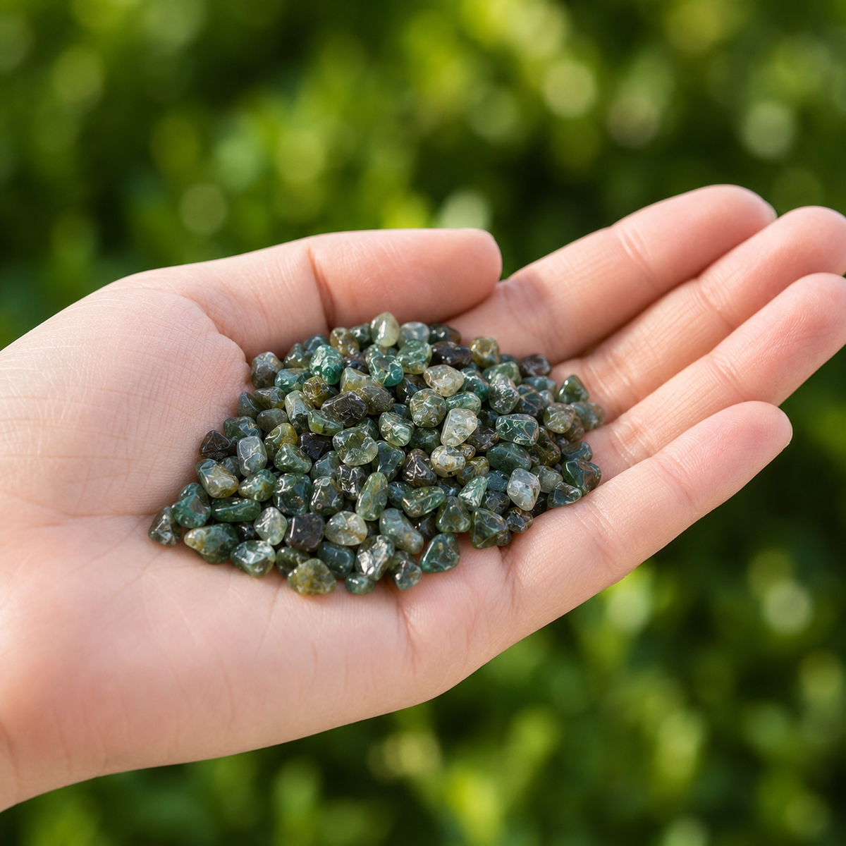 Moss Agate Gemstone Chips (Cleanses The Circulatory and Elimination Systems)