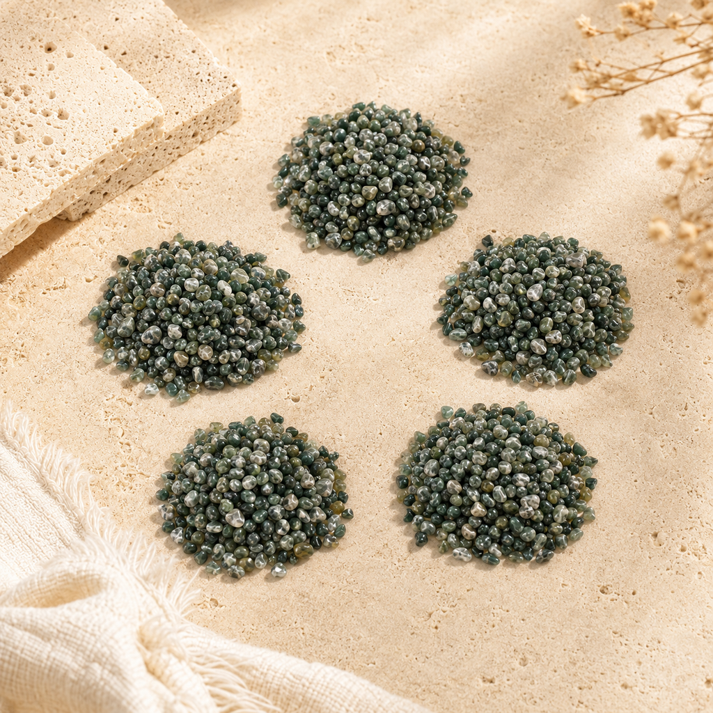 Moss Agate Gemstone Chips (Cleanses The Circulatory and Elimination Systems)