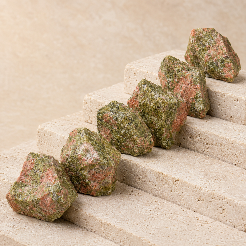 Unakite Rough Stones, 1 inch Unakite Raw Stone