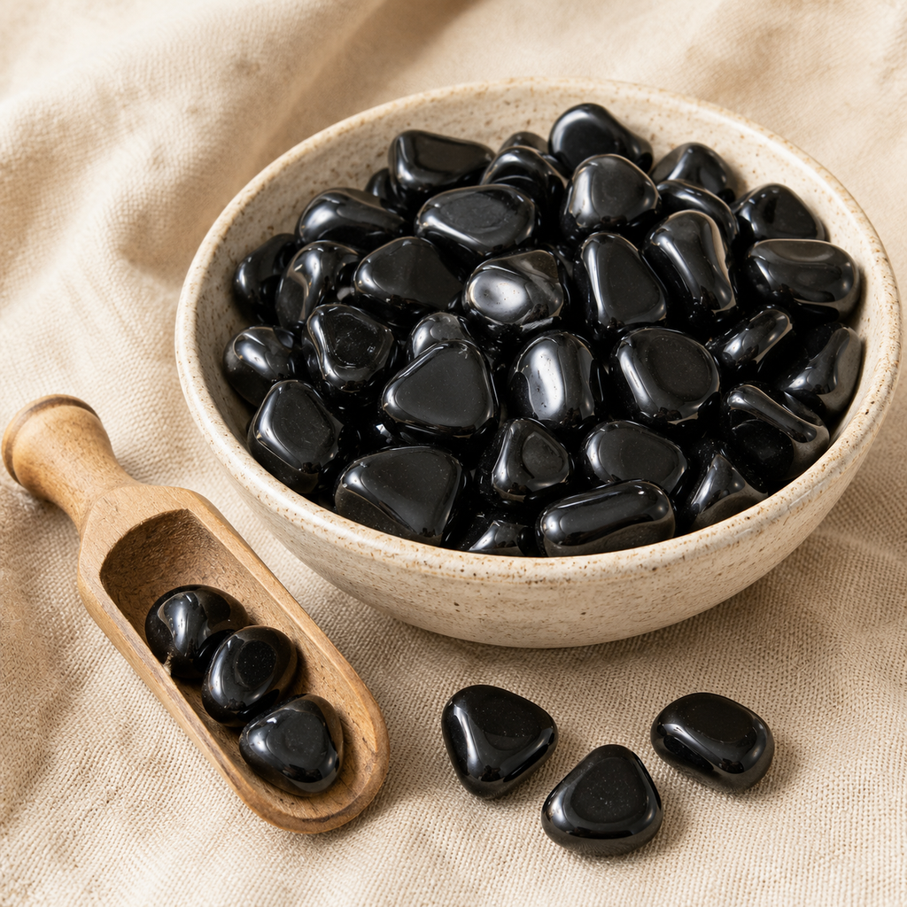 Black Obsidian Tumbled Crystals (Grounding and Transformation)