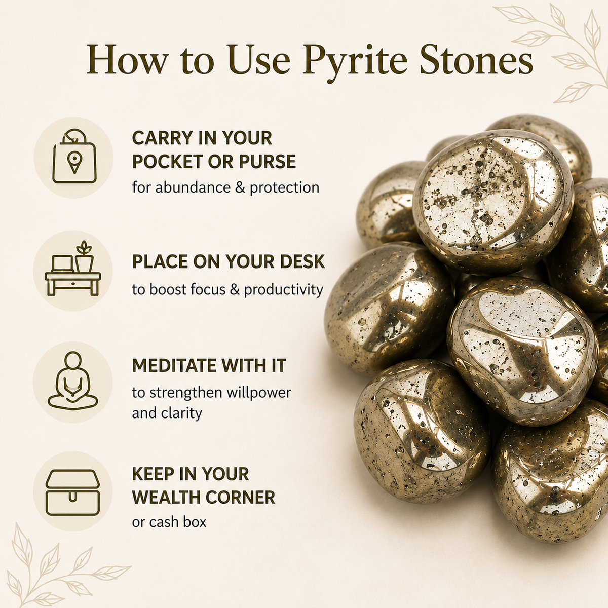 Pyrite Tumbled Crystals (Courage and Determination)