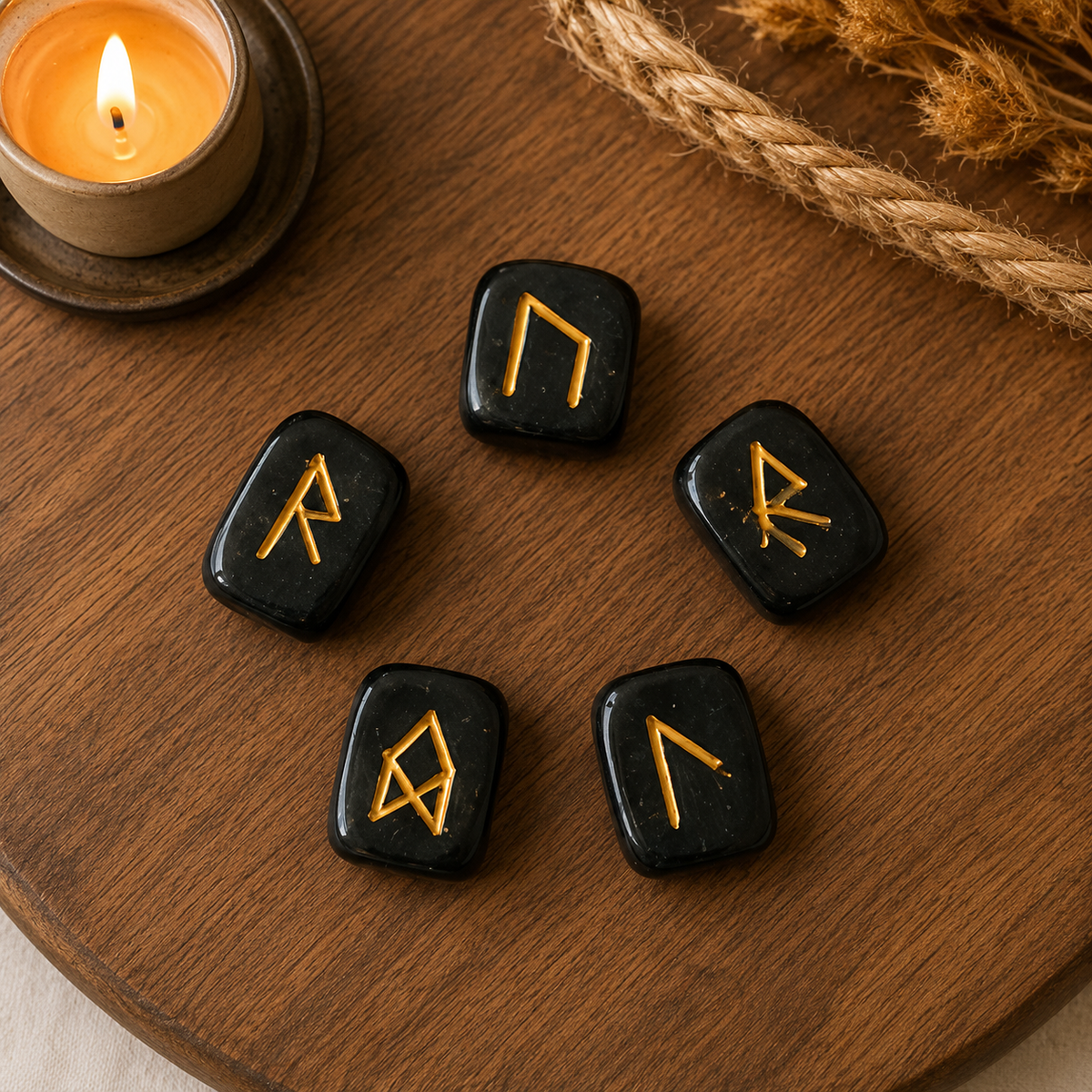 Black Jasper Rune Set (Grounding  and Manifestations)