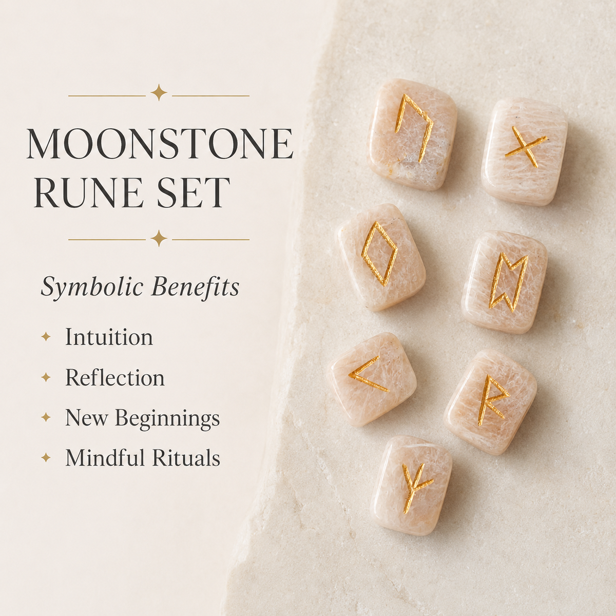 Moonstone Rune Set  (Generosity and Gentle Self-Expression)