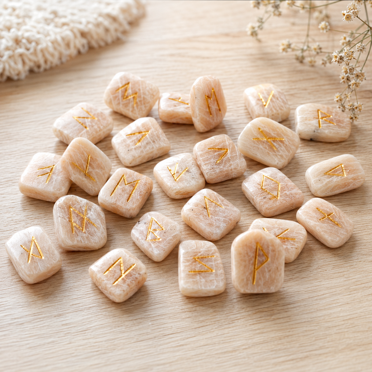 Moonstone Rune Set  (Generosity and Gentle Self-Expression)