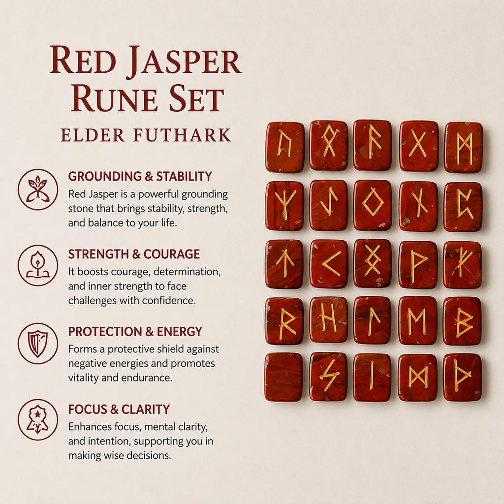 Red Jasper Rune Set  (Breaking Addictions and Trust )