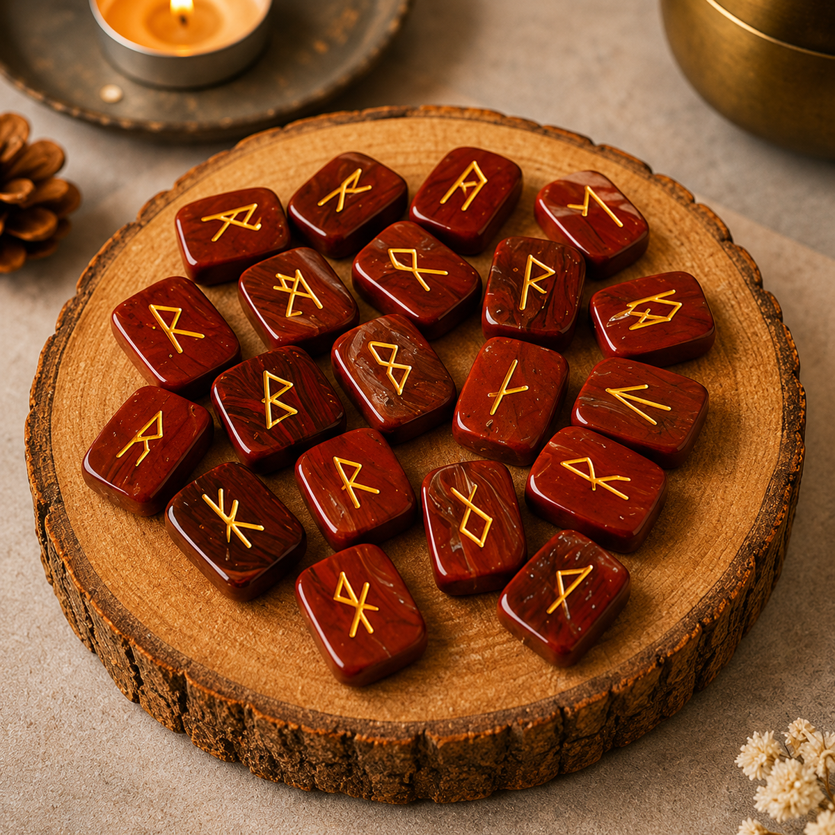 Red Jasper Rune Set  (Breaking Addictions and Trust )