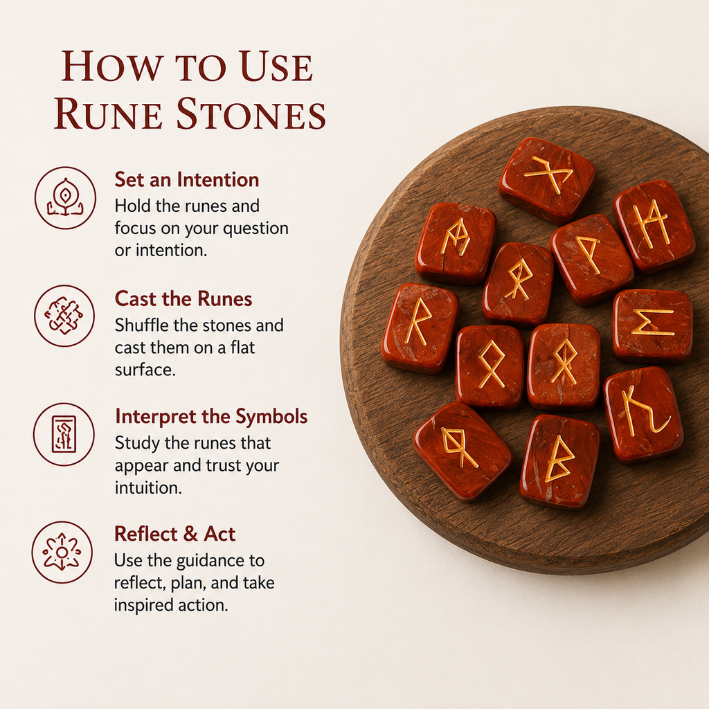Red Jasper Rune Set  (Breaking Addictions and Trust )