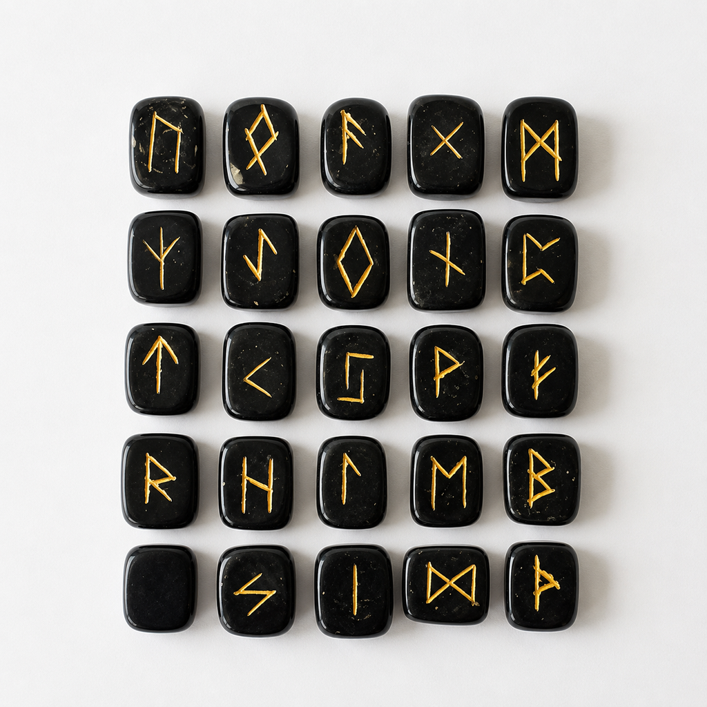 Black Jasper Rune Set (Grounding  and Manifestations)
