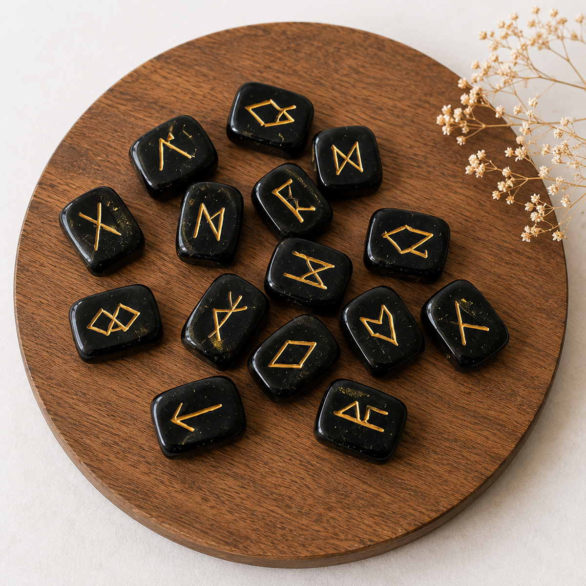 Black Jasper Rune Set (Grounding  and Manifestations)