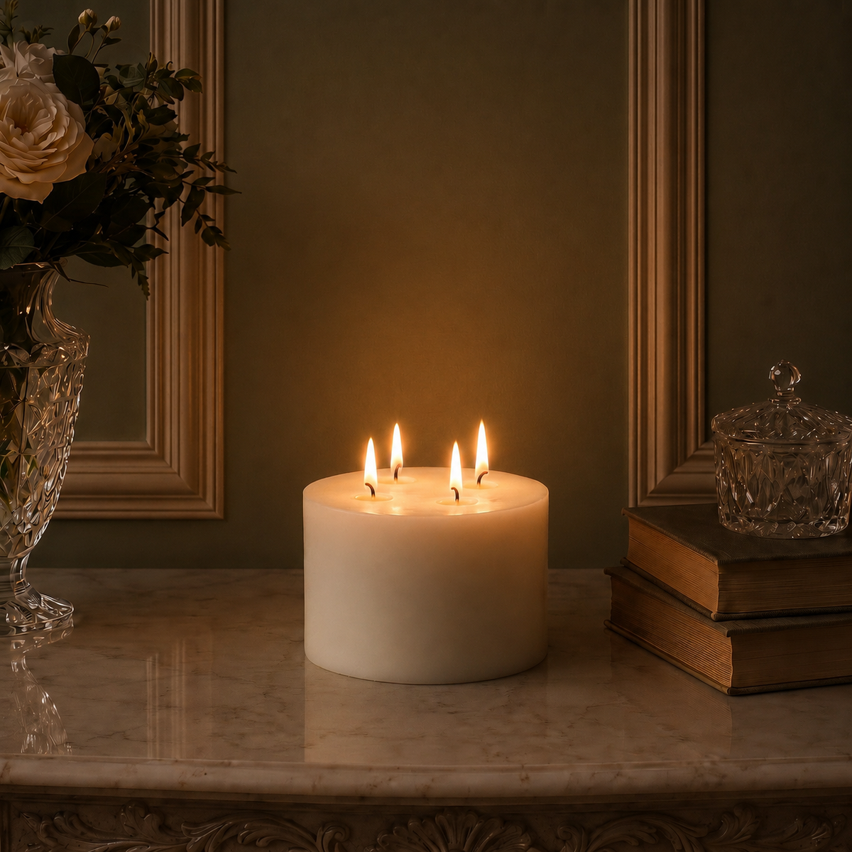 6x4" White Beeswax Pillar Candle | Pillar Candles | Wiccan Center