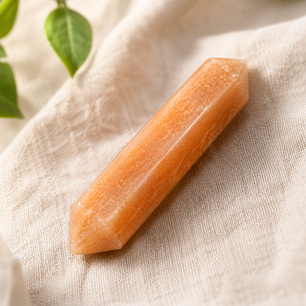 Orange Aventurine Double Terminated Point Pencil, Orange Aventurine Point | Obelisks & Pencils | Wiccan Center