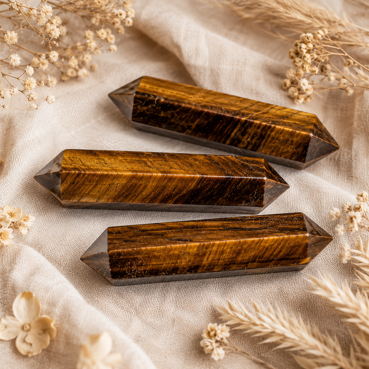Tiger Eye Point Pencils (Spiritual Stability and Self-Confidence)