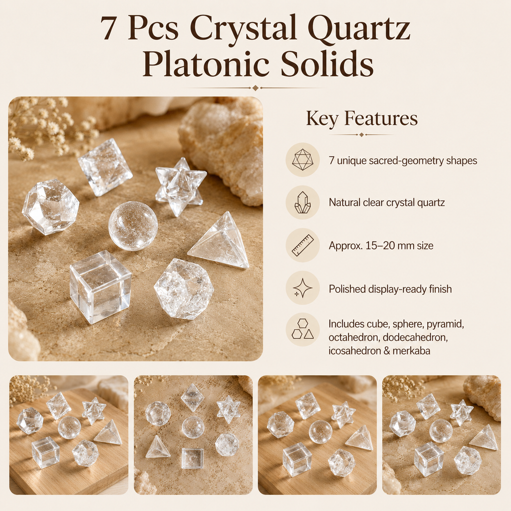 Crystal Quartz Geometry Set (Channeling and Manifesting)