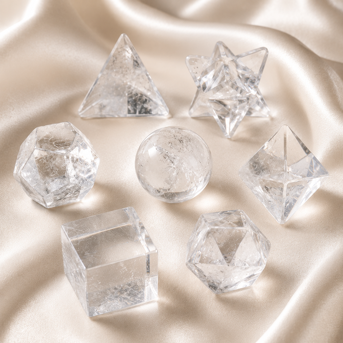 Crystal Quartz Geometry Set (Channeling and Manifesting)