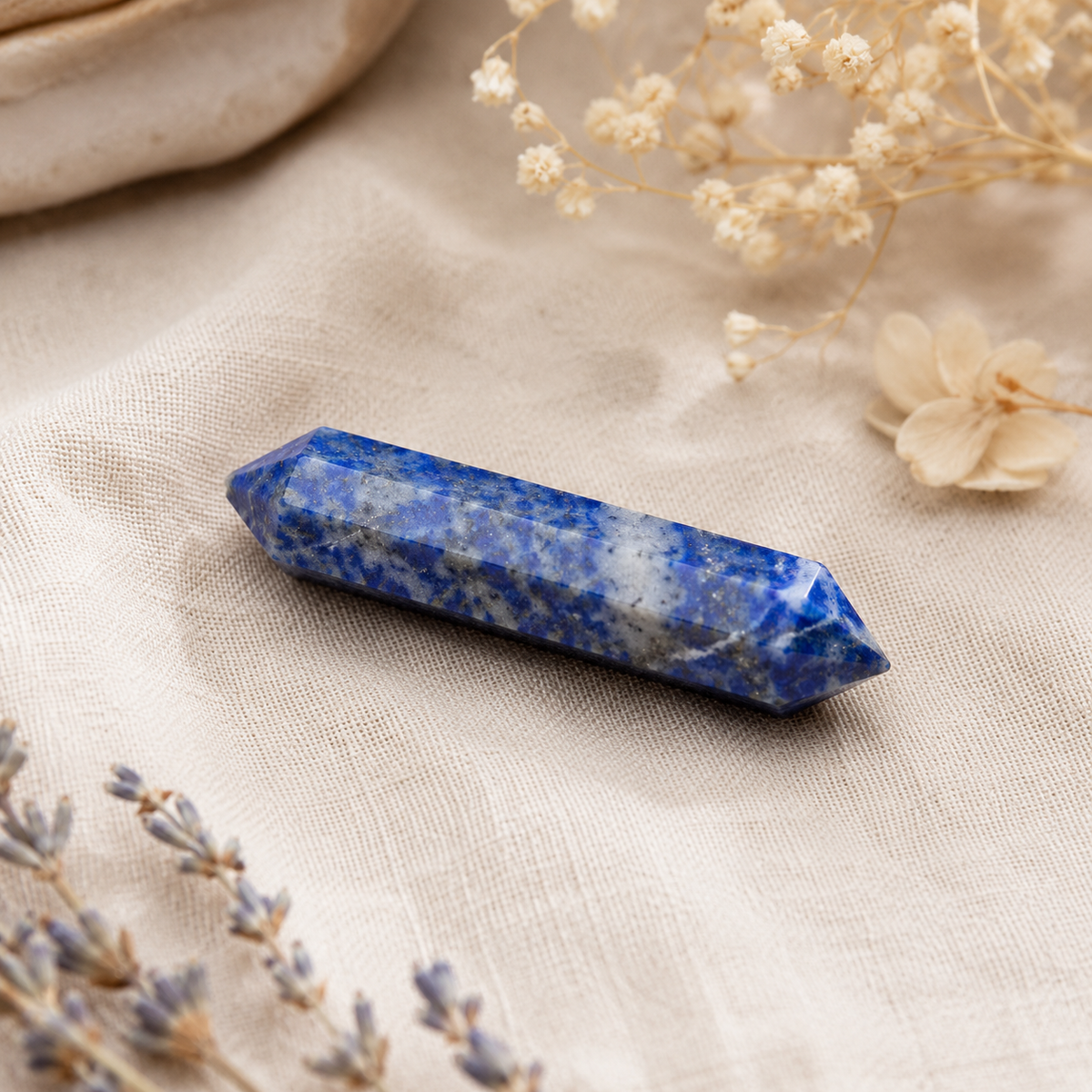 Lapis Lazuli Double Terminated Point Pencil, Lapis Lazuli Point