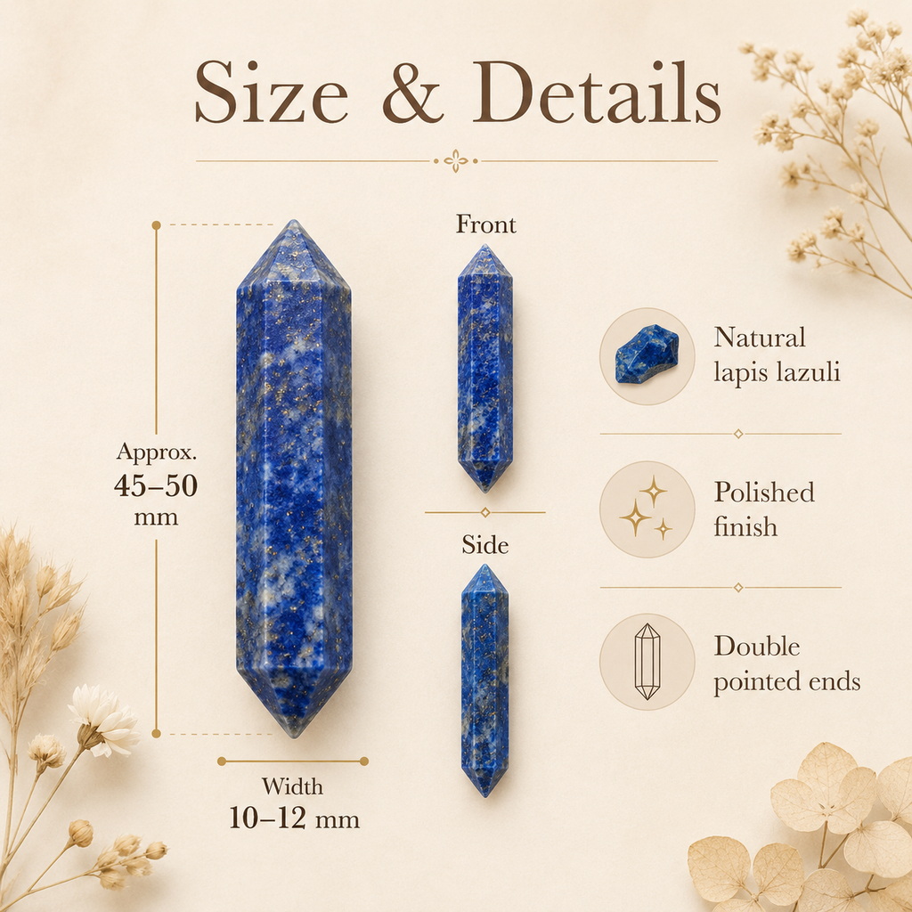 Lapis Lazuli Double Terminated Point Pencil, Lapis Lazuli Point