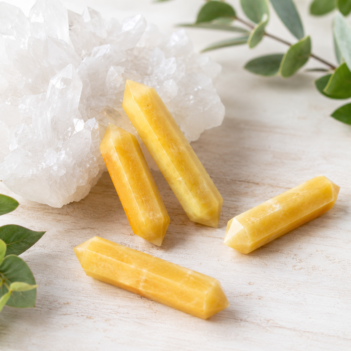 Yellow Aventurine Double Terminated Point Pencil, Yellow Aventurine Point | Obelisks & Pencils | Wiccan Center