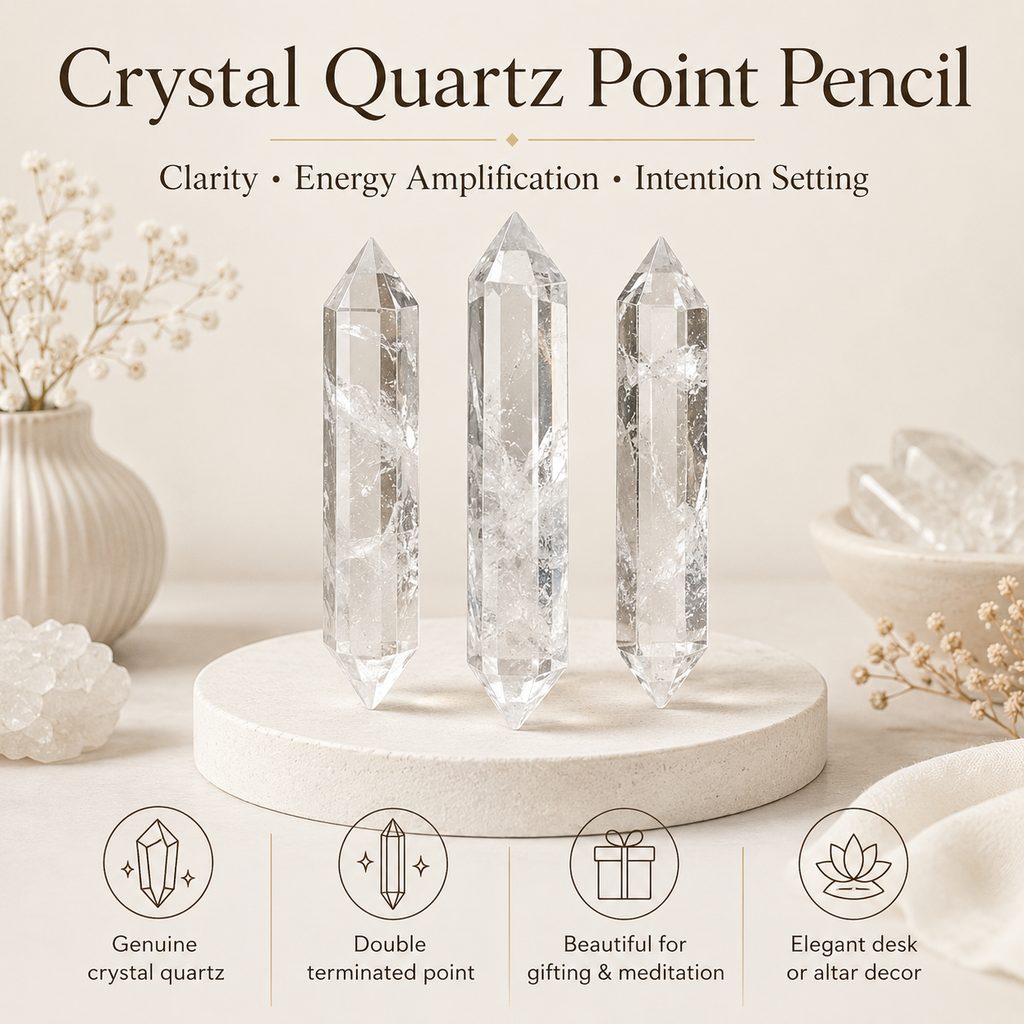 Crystal Quartz Point Pencils ( Mental Clarity and Emotional Stability) | Obelisks & Pencils | Wiccan Center