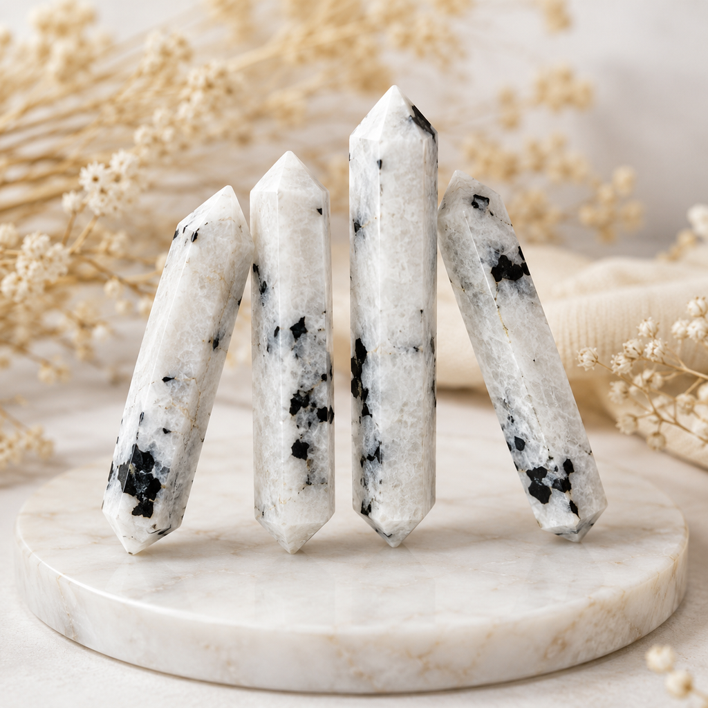 Rainbow Moonstone Point Pencils (Creativity and Compassion) | Obelisks & Pencils | Wiccan Center