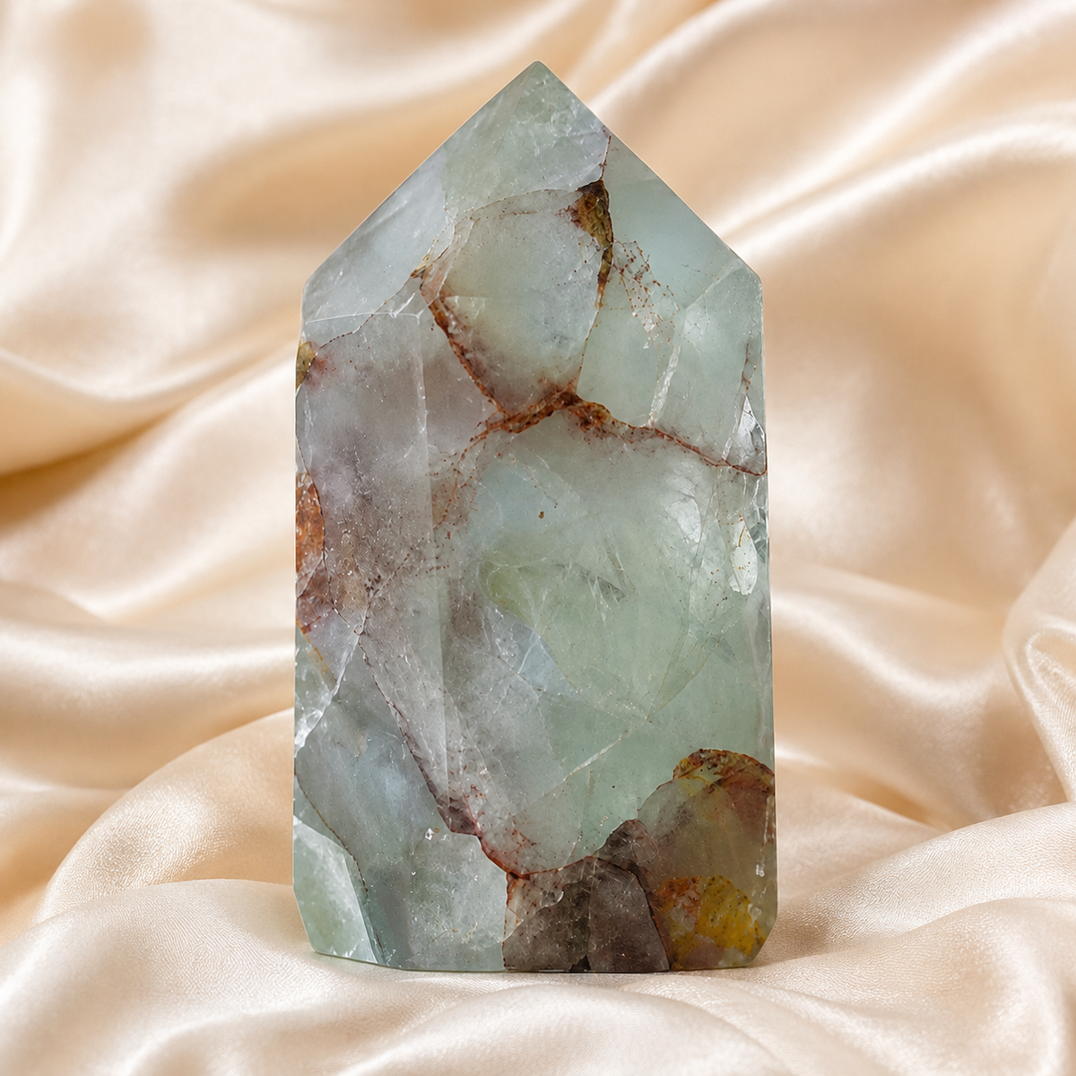 Polished Green Fluorite Points (Focus and Manifestation)