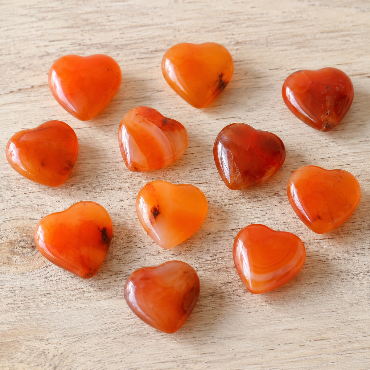 Carnelian Heart Crystal, Puffy Mini 1 Inch Pocket Crystal Heart | Hearts | Wiccan Center