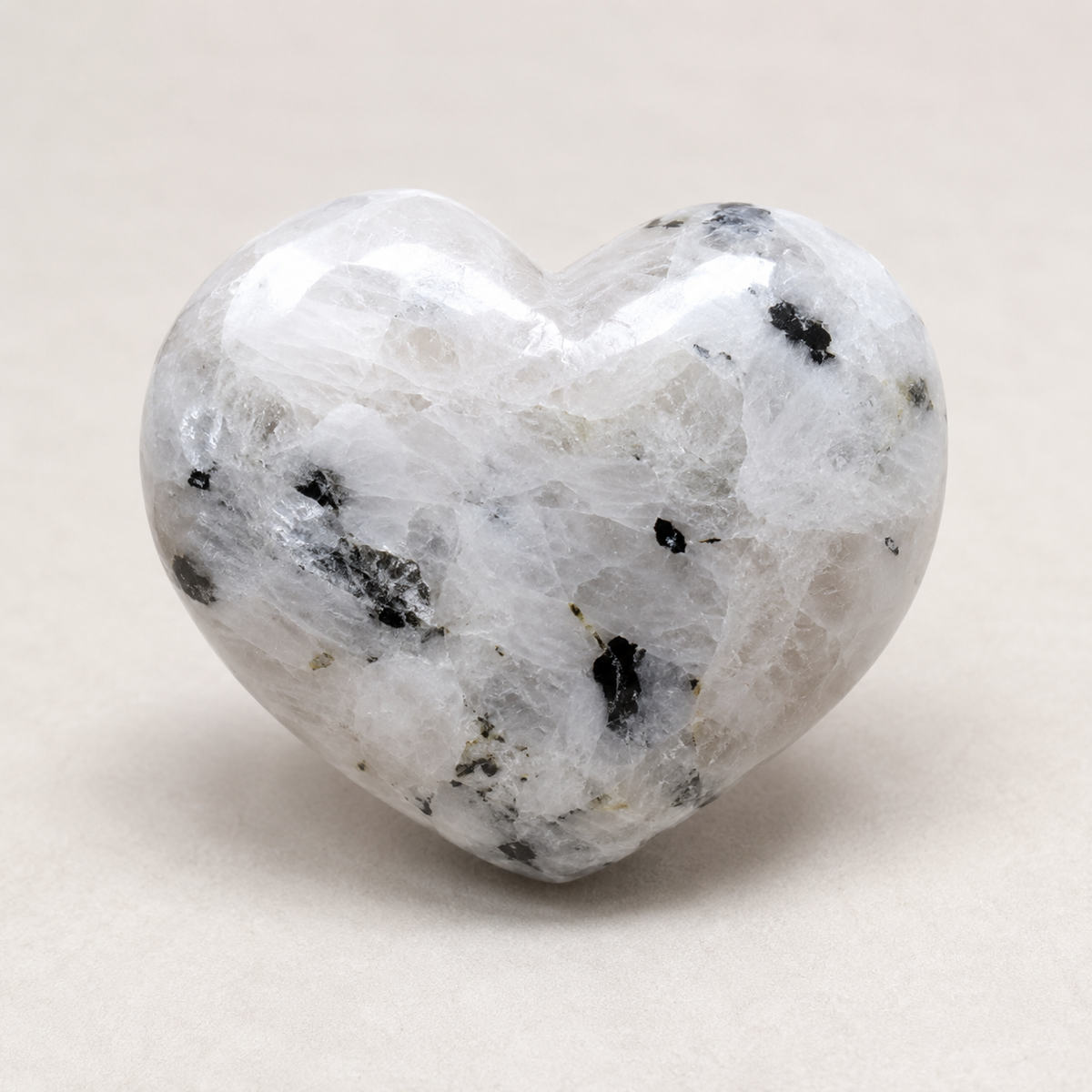 Polished Rainbow Moonstone Heart Crystal, Puffy Mini 2 Inch Pocket Crystal Heart | Hearts | Wiccan Center