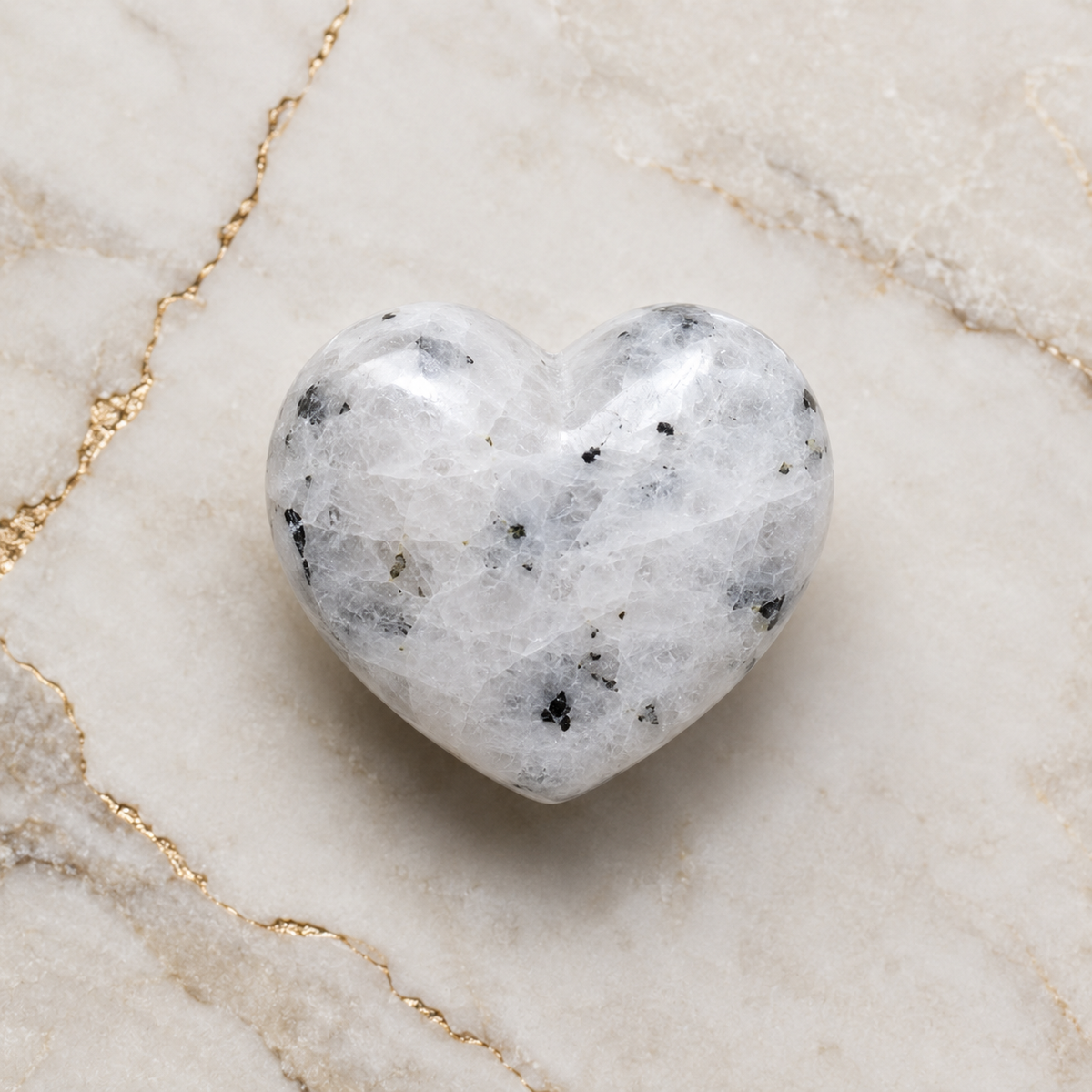 Polished Rainbow Moonstone Heart Crystal, Puffy Mini 2 Inch Pocket Crystal Heart | Hearts | Wiccan Center