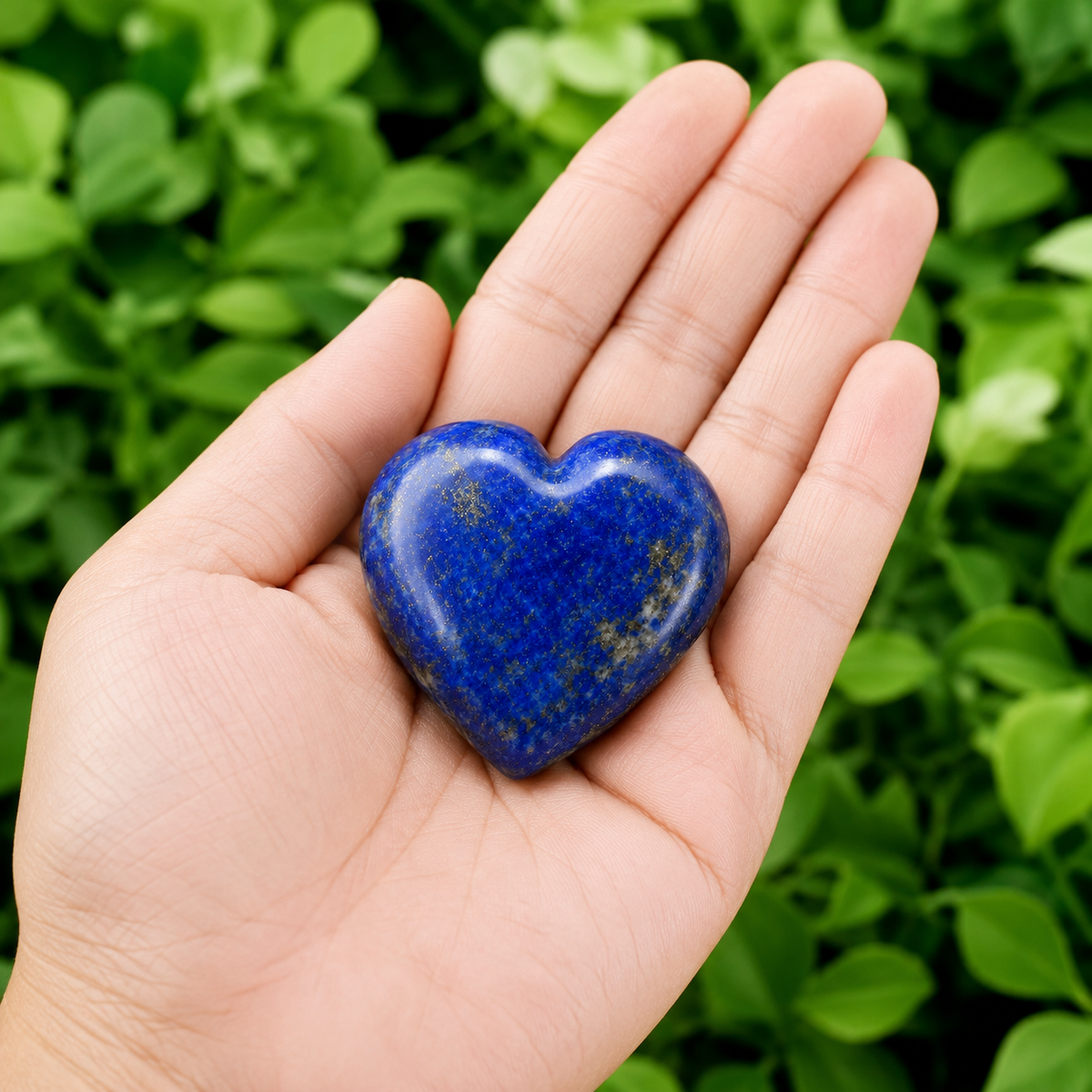 Polished Lapis Lazuli Heart Crystal, Puffy Mini 2 Inch Pocket Crystal Heart | Hearts | Wiccan Center