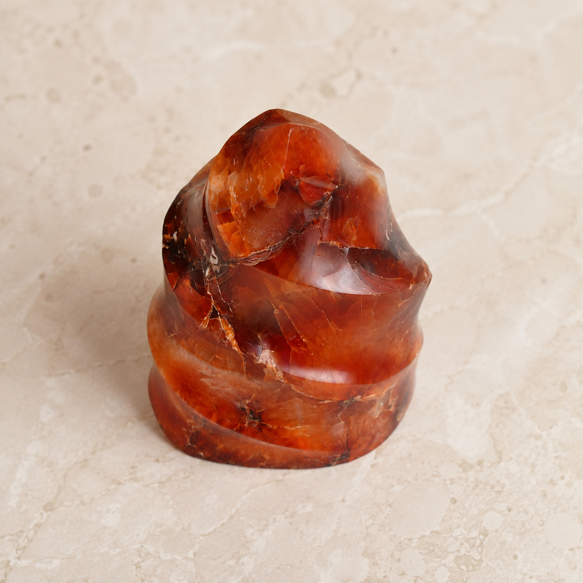 Polished Carnelian  Freeform Crystal (Courage  and Confidence )