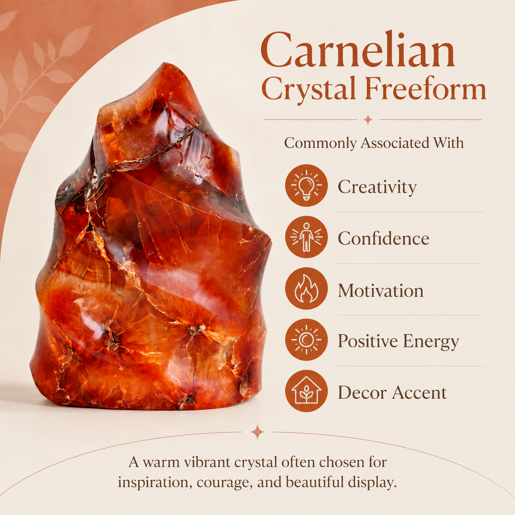 Polished Carnelian  Freeform Crystal (Courage  and Confidence )