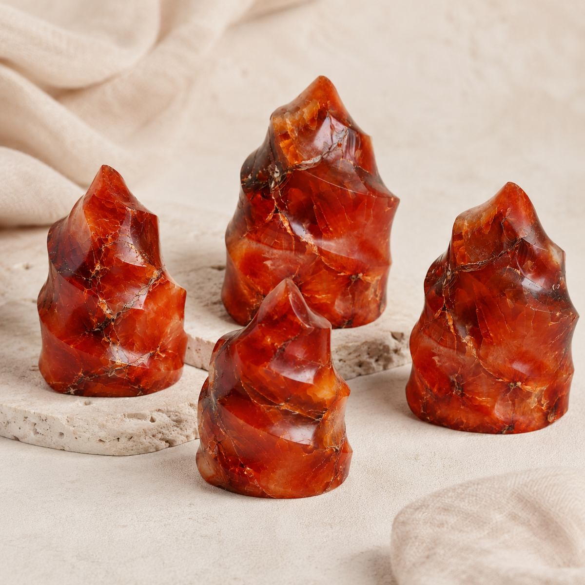 Polished Carnelian  Freeform Crystal (Courage  and Confidence )