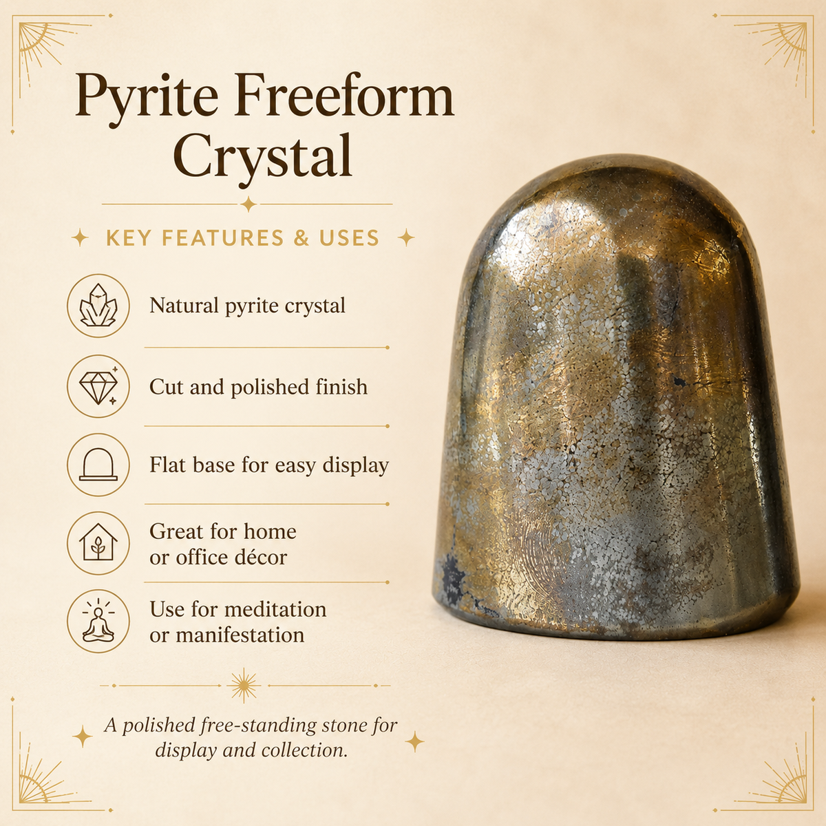 Polished Pyrite Freeform Crystal