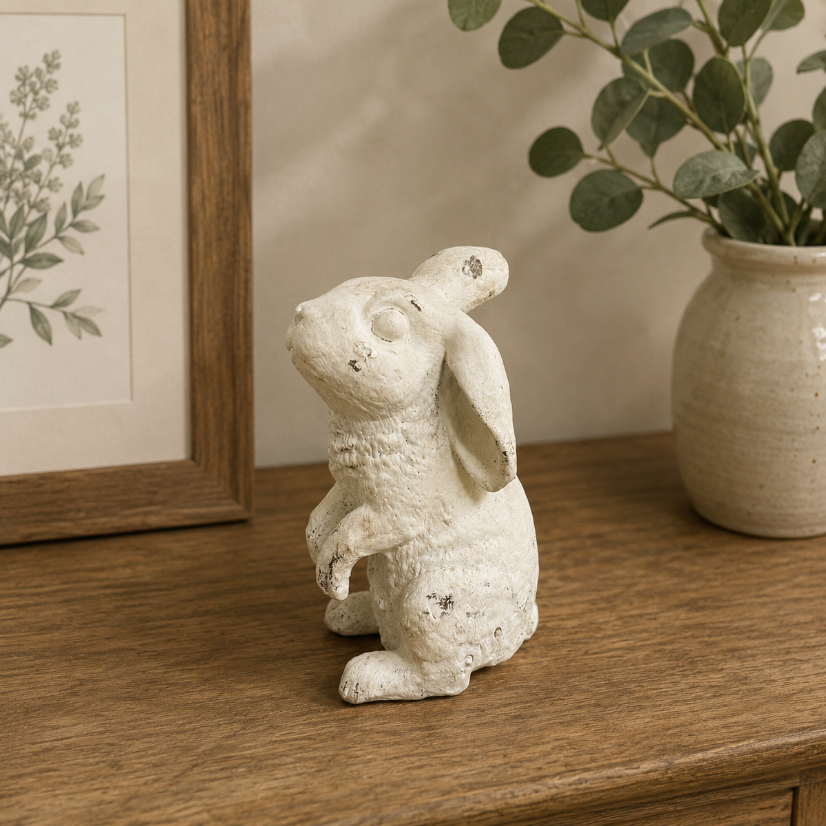 Rustic White Bunny Figurine | | Wiccan Center