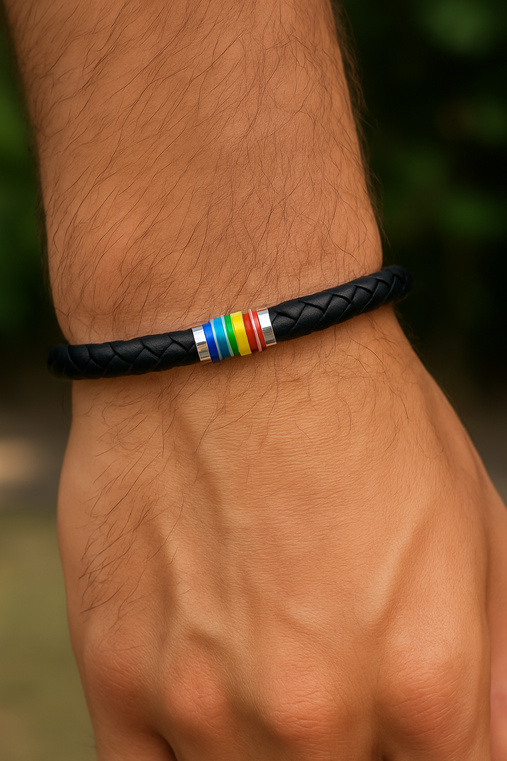Pride Faux Leather Unisex Bracelet – Choice of Silver or Gold Tone Finish on Brown or Black Leather | | Wiccan Center