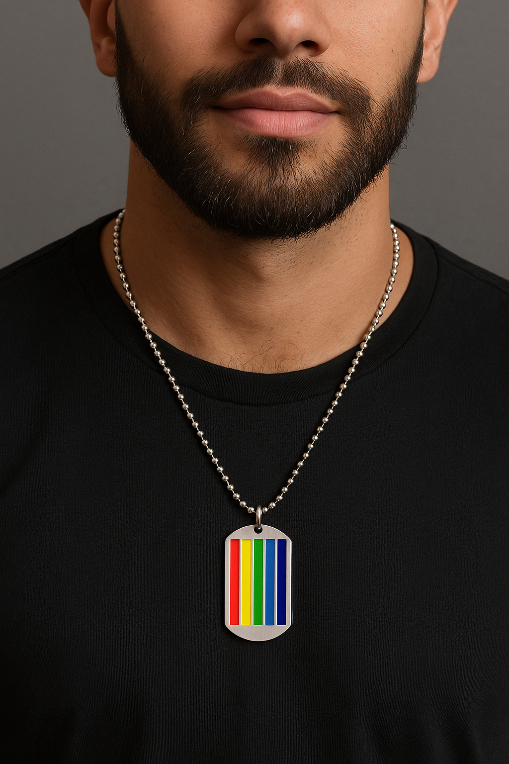 Rainbow Dog Tag Necklace – LGBTQ+ Pride Pendant on 24" Ball Chain | | Wiccan Center