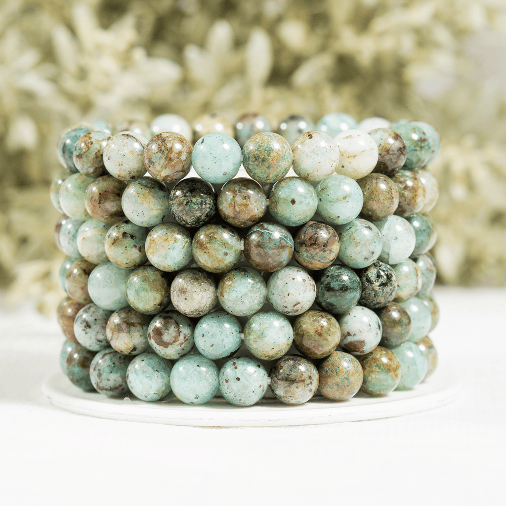 Chrysocolla Stone Beads Bracelet (Clarity and Harmony)