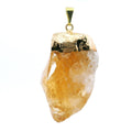 Citrine Single Point Pendant with Plated Gold Cap | Gemstone Jewelry > Pendants | Wiccan Center