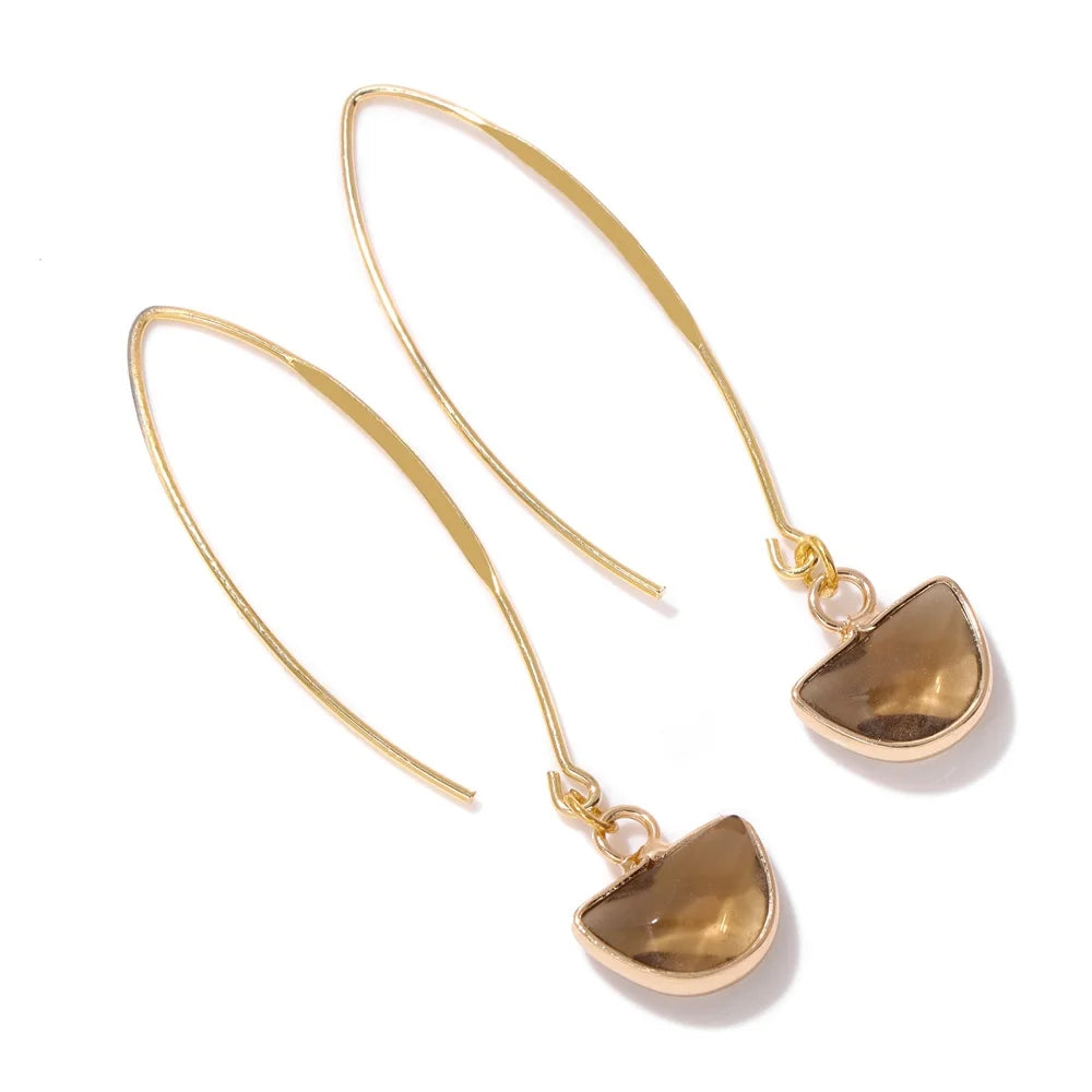 Crystal Faceted Teardrop Gold Earrings | earrings | Wiccan Center