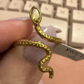 Gemstone Snake Ring - Sterling Silver or Gold Vermeil | Rings | Wiccan Center
