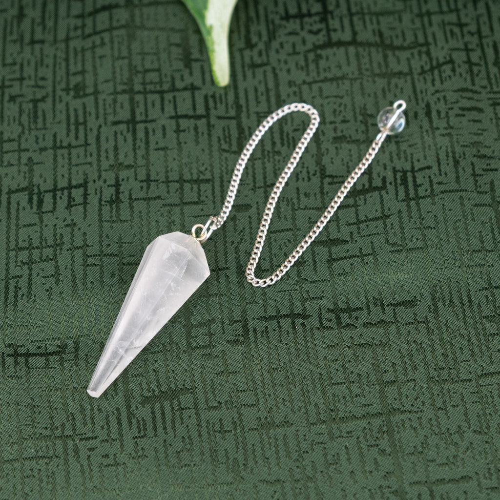 Clear Quartz Faceted Pendulum | Religious Items | Wiccan Center