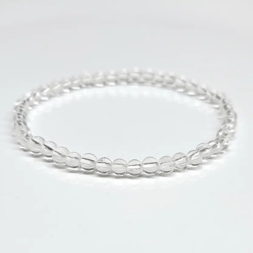 Clear Quartz Round Bead Bracelet - Amplifies Intent | Bracelets | Wiccan Center