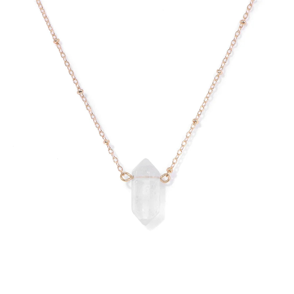 Crystal Hexagon Gold Necklaces | necklace | Wiccan Center