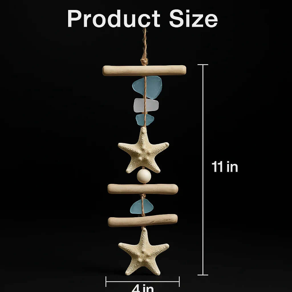 Coastal seashell wall hanging Starfish Driftwood Beach Room Decoration