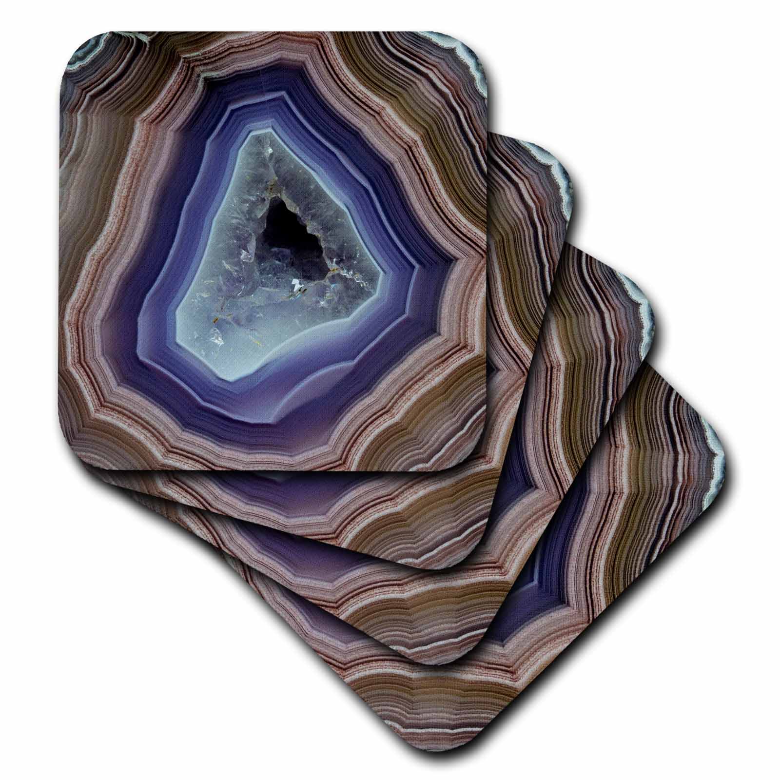 3dRose Danita Delimont - Rocks - Laguna Banded Agate, Quartzsite, Purple and Brown - Coasters (CST_229586)