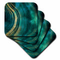 3dRose Image of Chic Dark Trendy Green Malachite Waves Agate Gemstone Quartz - Coasters (CST_315381)