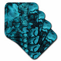 3dRose Uta Naumann Faux Glitter Pattern - Image of Chic Trendy Teal and Black Marble Agate Gemstone Quartz - Coasters (CST_319643)