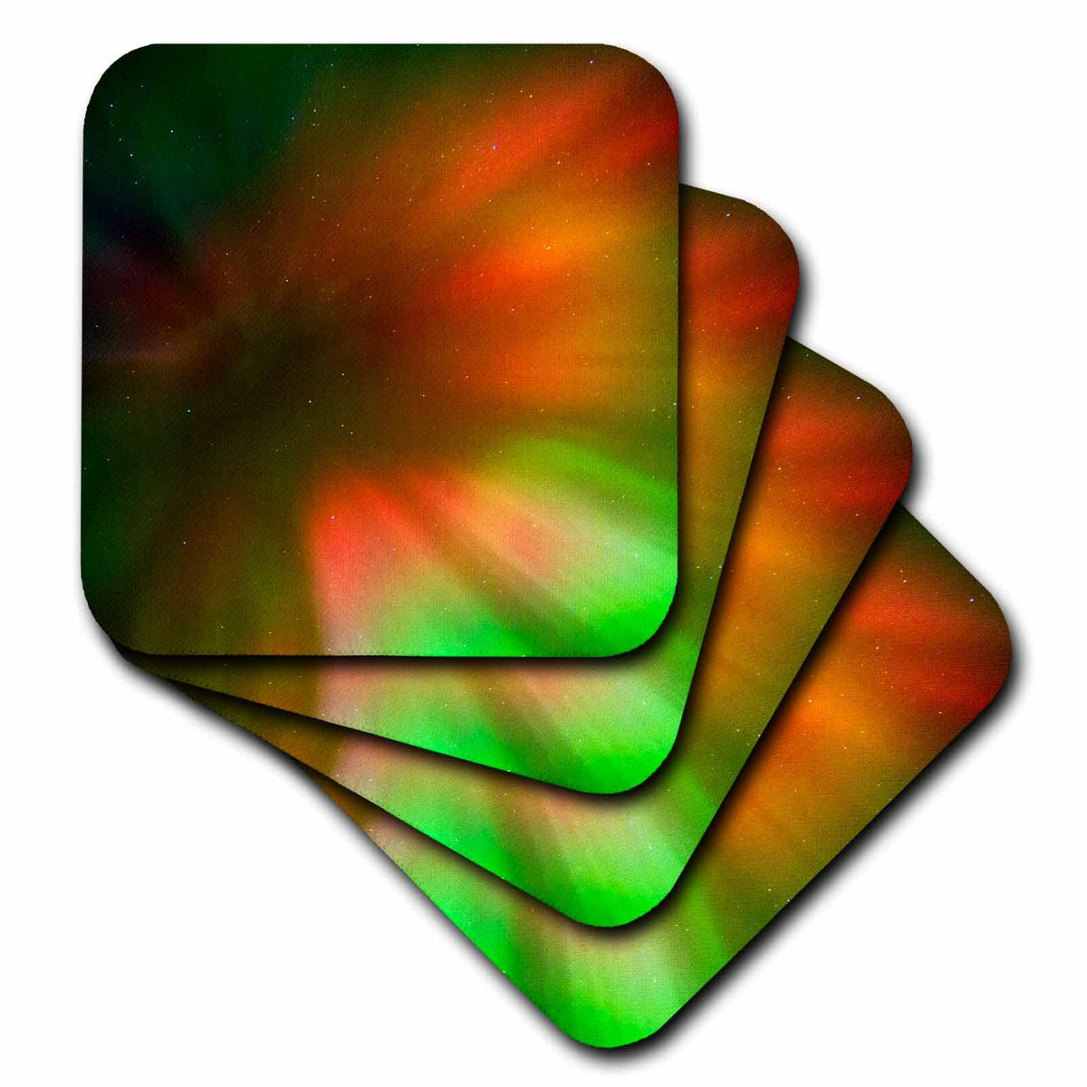 3dRose Canada, Manitoba, Winnipeg. Aurora borealis and stars. - Coasters (cst_329748)