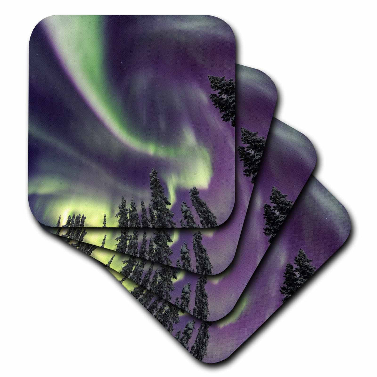 3dRose Aurora Borealis, Northern Lights, Near Fairbanks, Alaska - Coasters (CST_330985) | Coaster | Wiccan Center