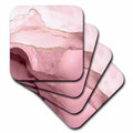 3dRose Glam Pink and Image of Gold Agate Design - Coasters (CST_338010)
